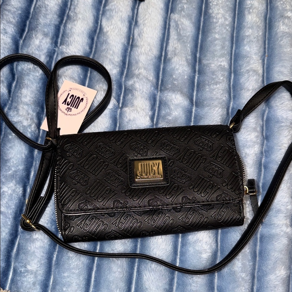 Juicy Couture Embossed Black Crossbody Bag